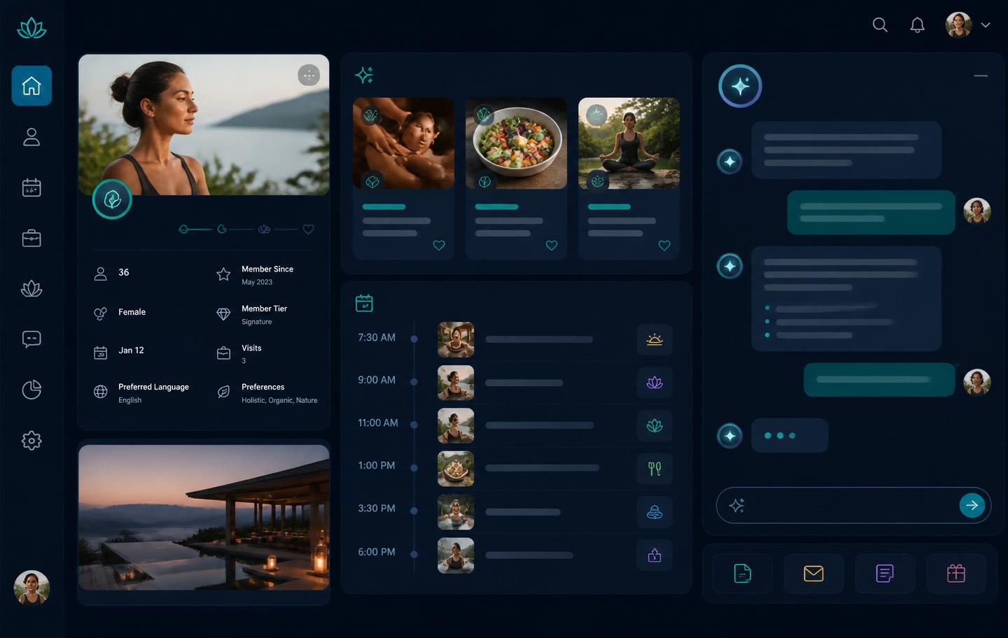 KoroCRM operations dashboard for wellness resorts